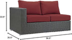 Modway Sojourn Wicker Rattan Outdoor Patio Sunbrella Fabric Left-Arm Loveseat - Image 2