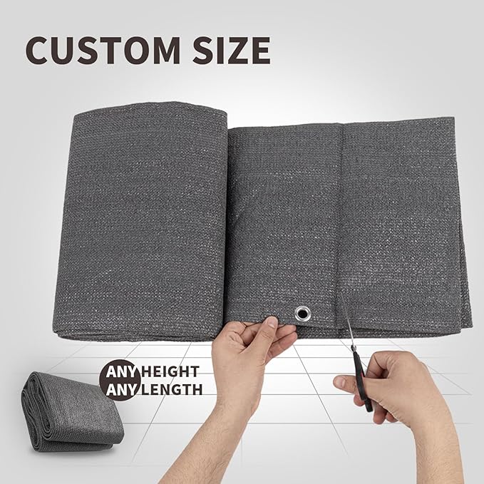 LOVE STORY Custom Size 3'x6' Dark Grey Balcony Privacy Screen, UV Block Privacy - Image 2