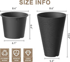 Kante Tall Round Planter Set of 2, 13 Inch Tall Decorative Planter Pots - Image 2