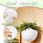Bvrbaory 4 Pack 8 inch White Hanging Planters, Self-Watering Indoor Outdoor - Image 3