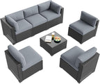 Aoxun Patio Furniture Set, 7 Piece Outdoor Sectional Sofas - Image 9
