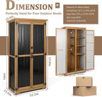 PetsCosset Outdoor Storage Cabinet, Wood & Metal Storage Shed - Image 3