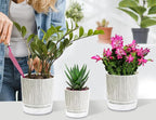 Self Watering Pots for Indoor Plants, 5 & 4 Inch Stylish Flower Pots - Image 5