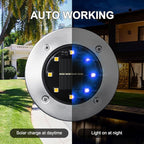 LYHOPE Solar Ground Lights Outdoor, 16 Pack 8 LED Solar Disk Lights Waterproof - Image 5