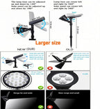 Solar Spotlights Outdoor 18 LED 300 Lumens Waterproof Adjustable Wall Light - Image 7