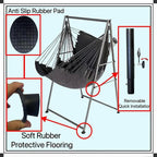 Hammock Chair Stand with X-Large Swing Chair with Footrest，Anti-Tip Thickened - Image 8
