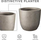 Kante 16.5" Dia Round Concrete Planter, Large Outdoor Modern Indoor Decorative - Image 7