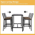 5-Piece Outdoor Patio Bar Set, Bar Height Patio Dining Set, Weather-Resistant - Image 5
