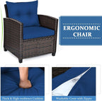 Tangkula 3 Pieces Patio Furniture Set, PE Rattan Wicker 3 Pcs Outdoor Sofa Set - Image 8