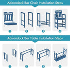 Ciokea Outdoor Bar Height Table Set of 5, Heavy-Duty All-Weather HDPE Patio Bar - Image 3