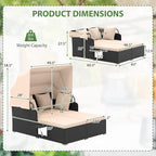 ORALNER Outdoor Daybed, 2-Person Wicker Patio Sofa - Image 3