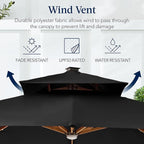 Best Choice Products 10ft Square Cantilever Patio Umbrella w/Base Included - Image 7