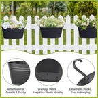 Dahey 10.5 Inch Metal Iron Hanging Flower Pots - Image 4