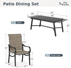 PHI VILLA Outdoor Dining Set for 6 Person, Expandable Table for 6-8 Person - Image 9