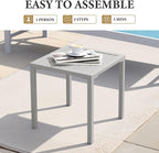 Crestlive Products Aluminum Outdoor Side Table Set of 2, Pool Lounge Chair Side - Image 6