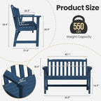 Ciokea 48" Outdoor Bench, HDPE Weatherproof Porch Bench, 2-Person Garden Benches - Image 2