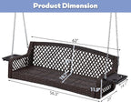 3 Seat Porch Swing, Wicker Patio Swing - Image 7