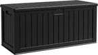 Flamaker Resin Deck Box 250 Gallon, Waterproof Imitation-Wood Lockable Storage by Flamaker