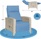 Outdoor Recliner Chairs Set of 2, Reclining Patio Chairs - Image 2