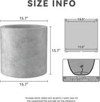 Kante 15.7" Dia Round Concrete Planter, Modern Style Large Cylindrical Plant Pot - Image 2