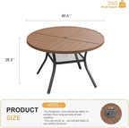 VICLLAX Round Patio Table with Adjustable Umbrella Hole - Image 3