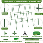 Cucumber Trellis for Raised Beds, 45 x 53 Inch Adjustable Size A-Frame Garden - Image 2