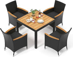 Tangkula 5 Pieces Rattan Outdoor Dining Set by TANGKULA