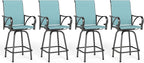 MFSTUDIO Outdoor Bar Stools Set of 4, Swivel Bar Height Patio Chairs Outdoor by MFSTUDIO