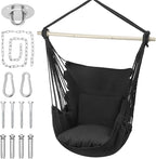 MoNiBloom Hammock Chair Hanging Rope Swing w/2 Cushions, Boho Macrame Hanging by Monibloom