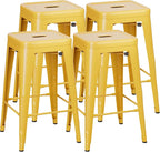 Shahoo 24 Inches Metal Bar Stools Counter Height Stackable Backless Stools by BuynowfromShahoo