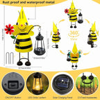 Garden Decor Bee Solar Statues, Unique Garden Statues Bee - Image 3
