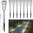 DERAYSION 12 Pack Solar Pathway Lights Outdoor, Auto Dusk-to-Dawn Landscape - Image 3