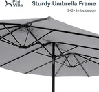 PHI VILLA 15ft Large Patio Umbrellas - Image 8