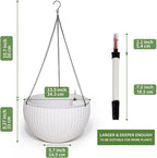 Dexceder 13.5 Inch Large Self Watering Hanging Planters Indoor Outdoor - Image 3