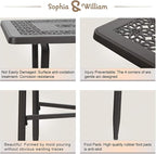 Sophia & William Patio Coffee Table Rectangle, Modern Outdoor Cast Aluminum - Image 4