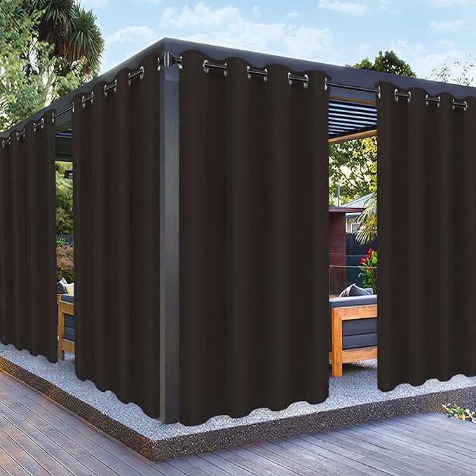 PureFit Outdoor Curtains for Patio Waterproof Weatherproof, UV Resistant by PureFit
