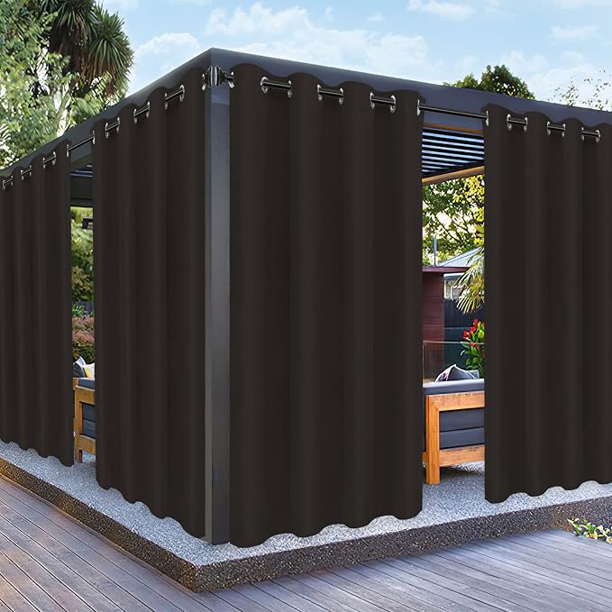 PureFit Outdoor Curtains for Patio Waterproof Weatherproof, UV Resistant by PureFit