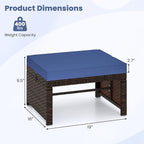 Tangkula 2 Pieces Patio PE Rattan Ottomans, Poolside and Yard - Image 3
