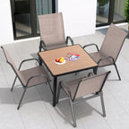 Patio Chairs Set of 4, Easily Set Up Stackable Outdoor Dining Chairs - Image 2