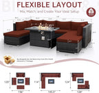 NICESOUL 9 Piece Extra Large Outdoor Patio Furniture Set - Image 4