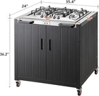 Gas Grill, Movable Outdoor Gas Stove Stainless Steel Top - Image 3
