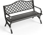 Sophia & William Outdoor Bench, 50 inches Metal Garden Bench, Cast Iron Park by SophiaWilliam
