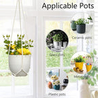 Macrame Plant Hanger 5 Pack Hanging Planters - Image 4