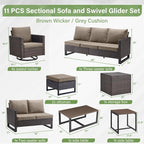 Belord Spacious 11 Pieces Patio Conversation Set - Image 3