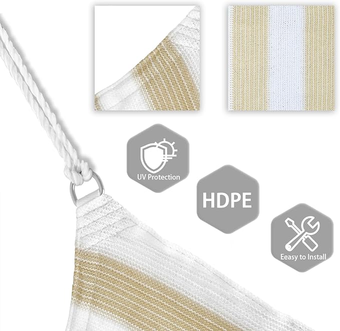 Patio Paradise 18' x 18' x 18' Sun Shade Sail Triangle Canopy Shade Cloth - Image 3