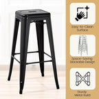 Yaheetech 30 Inch Metal Bar Stools Set of 4, Bar Height Backless Bartools - Image 5