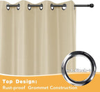 HolidayIdeas Outdoor Curtains for Patio Waterproof, 2 Panels - Image 4