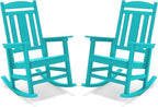 LUE BONA Outdoor Rocking Chairs Set of 4, HDPS Porch Rocker - Image 3