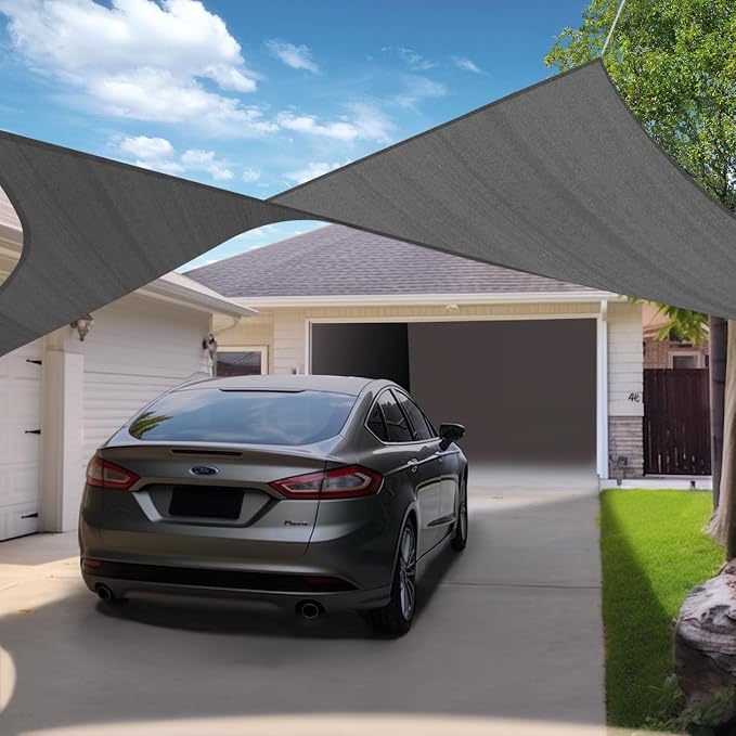 KANAGAWA Sun Shade Sail Curved 20'X26' Dark Gray Rectangle Outdoor Shade Cover - Image 6