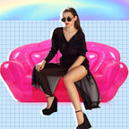 Kigley Inflatable Chair Blow Up Couches Transparent Inflatable Sofa Seat Yard - Image 2